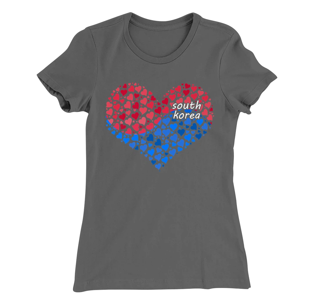 South Korea Flag Korean Heart Love T-Shirt, Kid T-Shirt and Women T-Shirt