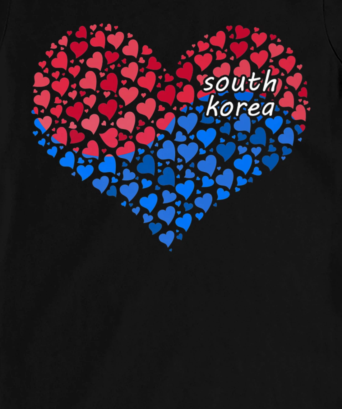 South Korea Flag Korean Heart Love T-Shirt, Kid T-Shirt and Women T-Shirt