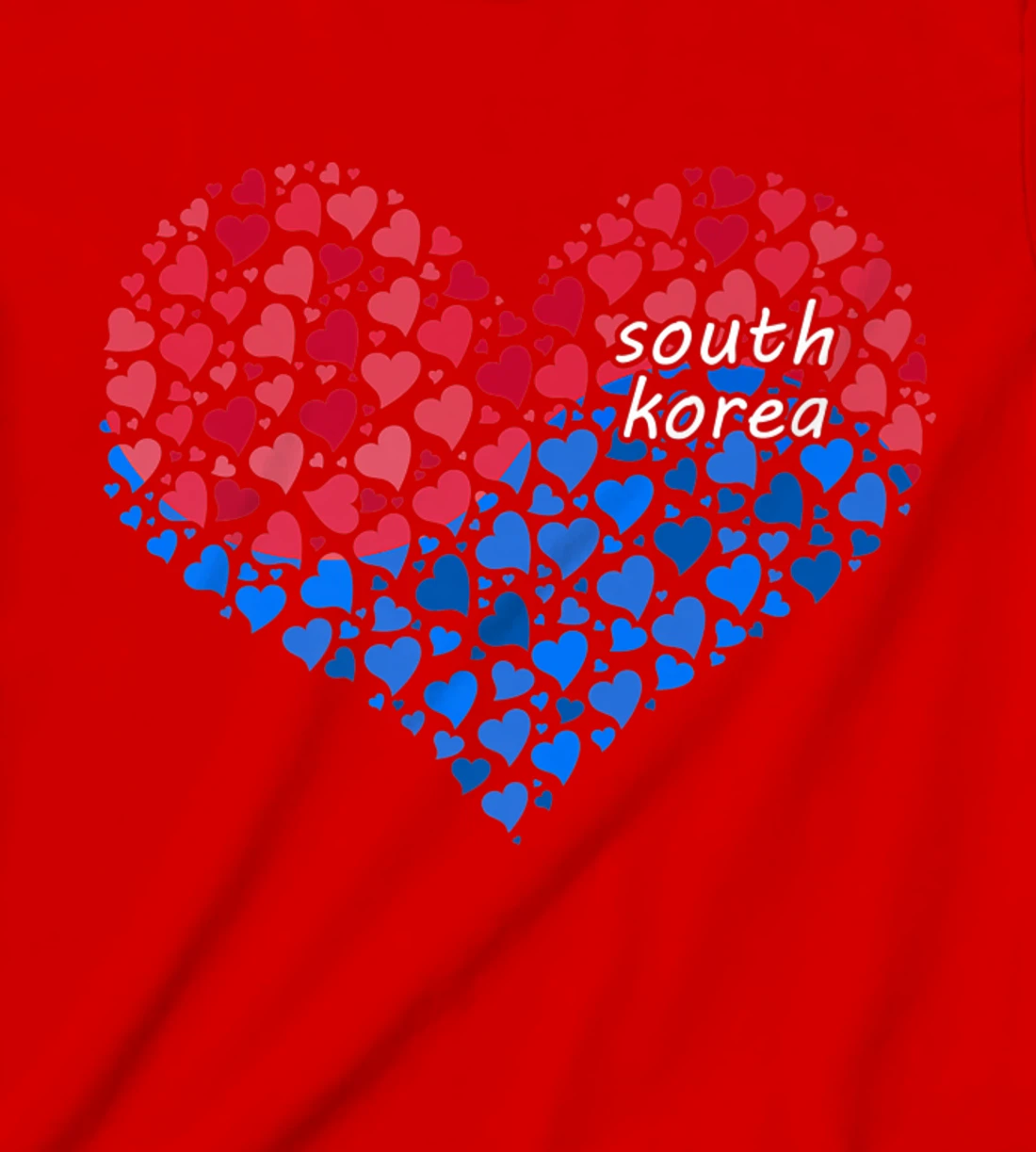 South Korea Flag Korean Heart Love T-Shirt, Kid T-Shirt and Women T-Shirt