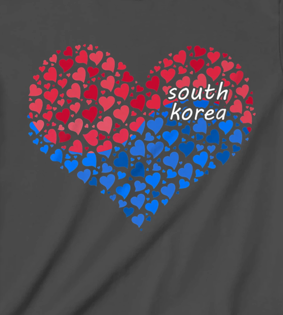 South Korea Flag Korean Heart Love T-Shirt, Kid T-Shirt and Women T-Shirt