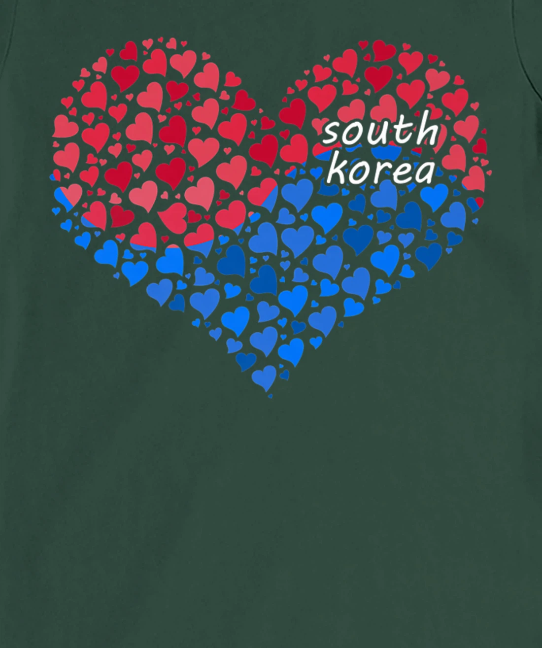 South Korea Flag Korean Heart Love T-Shirt, Kid T-Shirt and Women T-Shirt