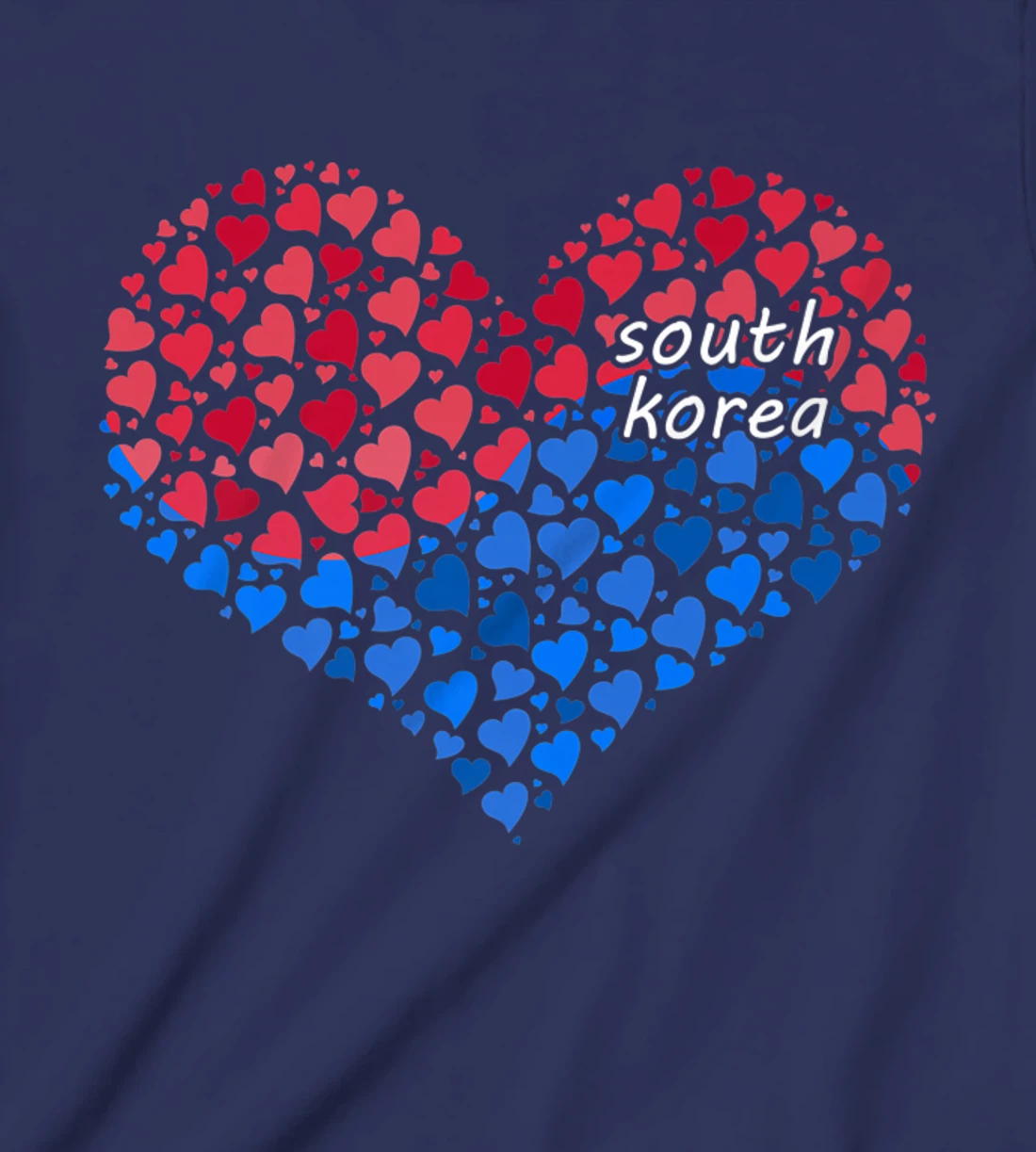 South Korea Flag Korean Heart Love T-Shirt, Kid T-Shirt and Women T-Shirt
