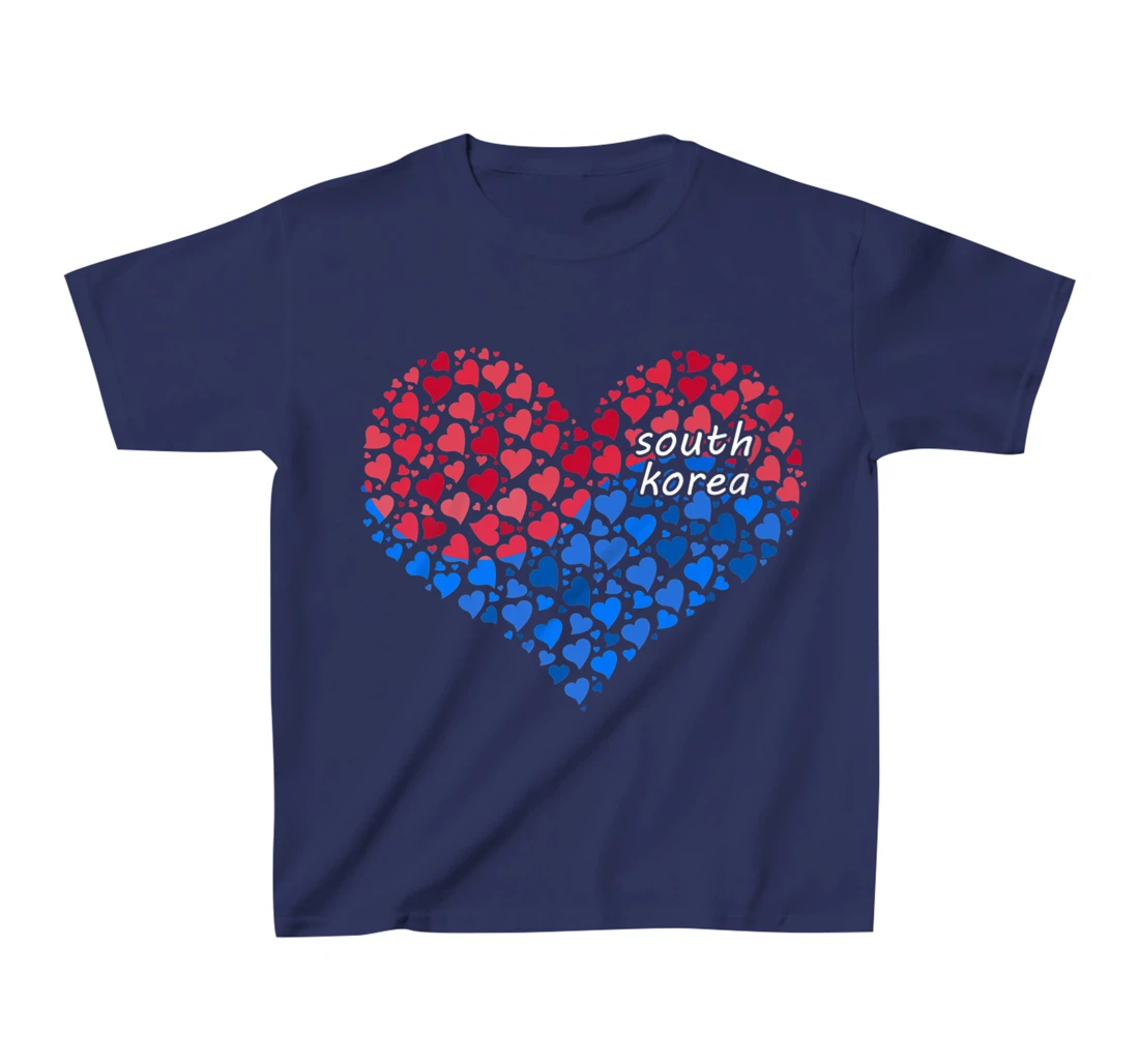 South Korea Flag Korean Heart Love T-Shirt, Kid T-Shirt and Women T-Shirt
