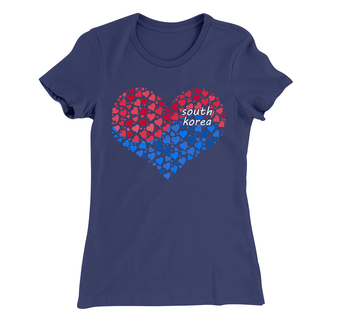South Korea Flag Korean Heart Love T-Shirt, Kid T-Shirt and Women T-Shirt