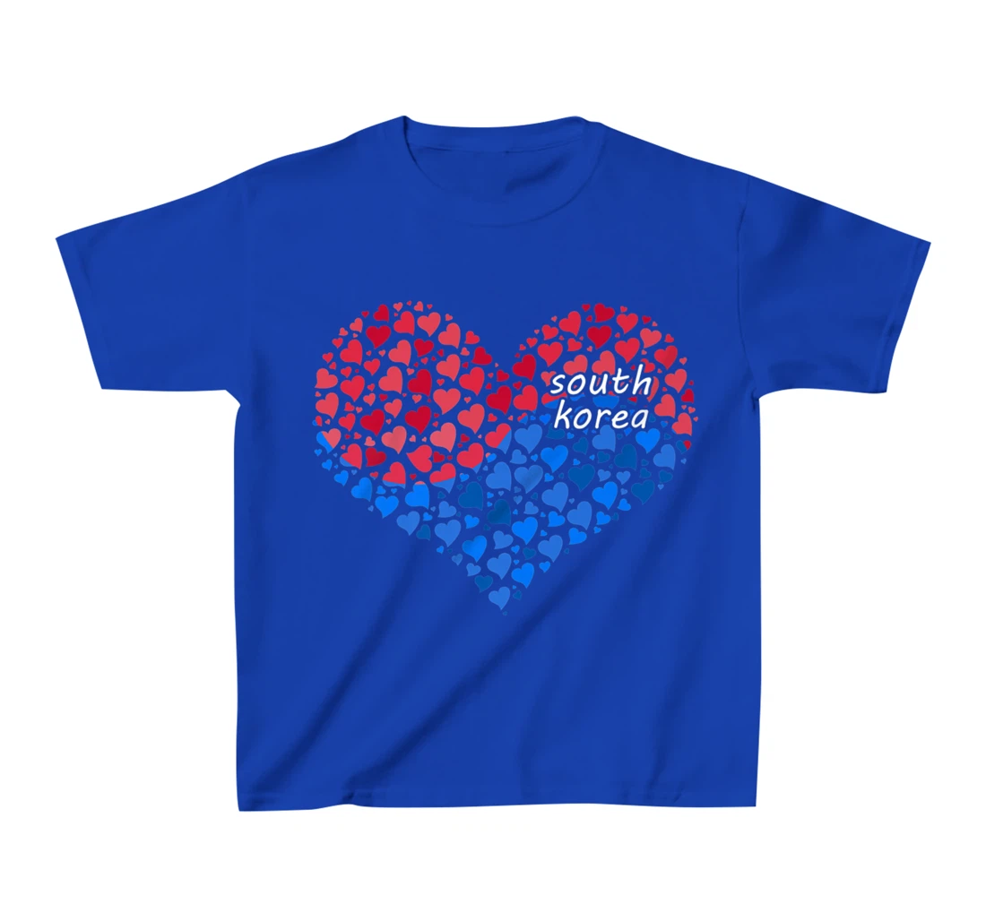 South Korea Flag Korean Heart Love T-Shirt, Kid T-Shirt and Women T-Shirt