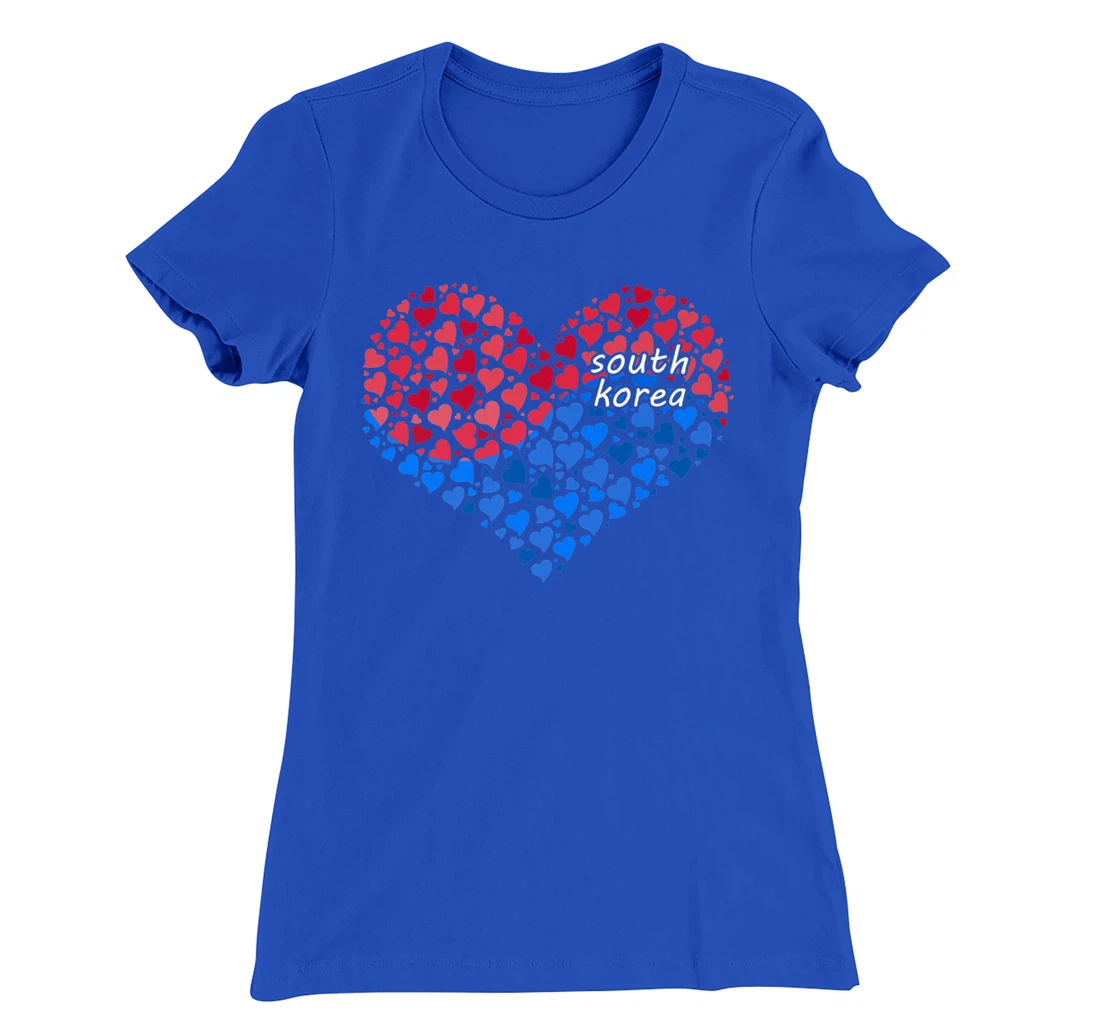 South Korea Flag Korean Heart Love T-Shirt, Kid T-Shirt and Women T-Shirt