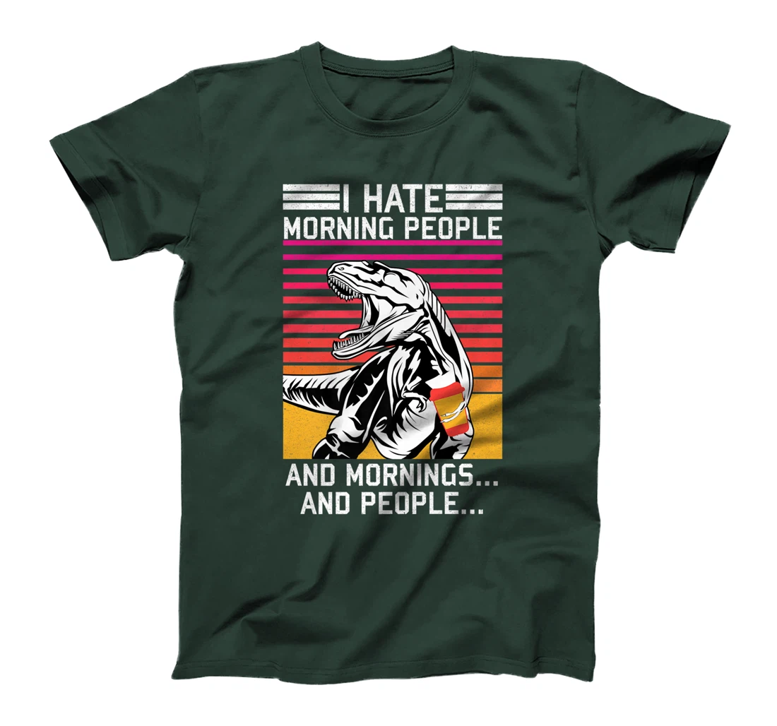 I hate Morning People and Morning & People Dinosaur Vintage T-Shirt, Women T-Shirt