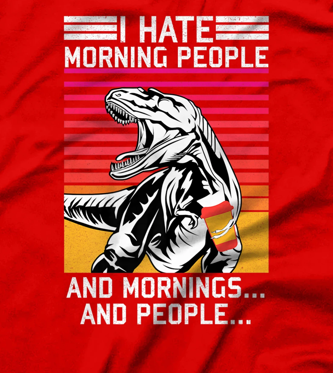 I hate Morning People and Morning & People Dinosaur Vintage T-Shirt, Women T-Shirt