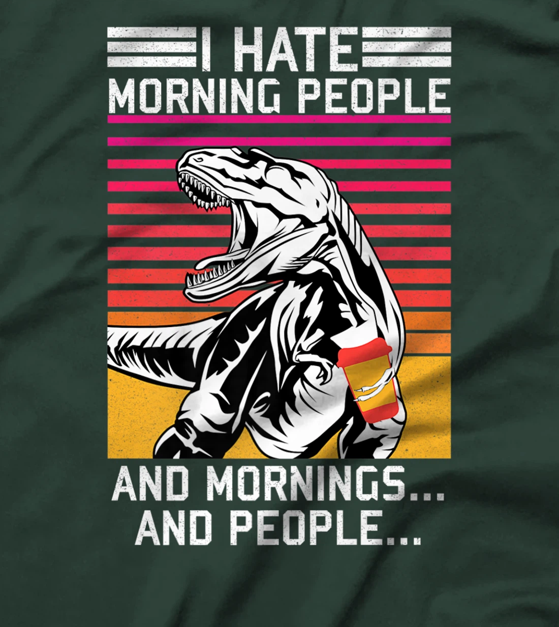 I hate Morning People and Morning & People Dinosaur Vintage T-Shirt, Women T-Shirt