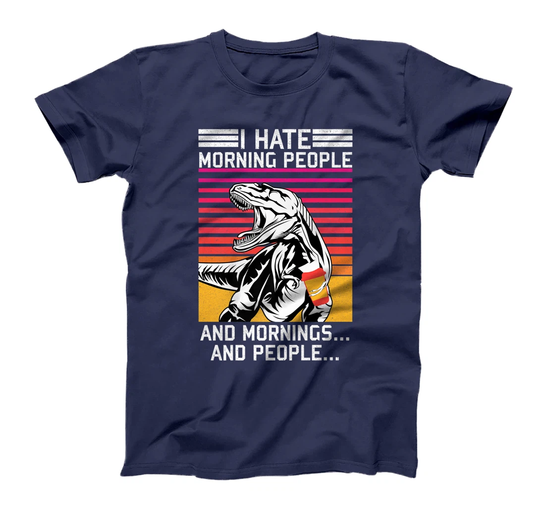 I hate Morning People and Morning & People Dinosaur Vintage T-Shirt, Women T-Shirt