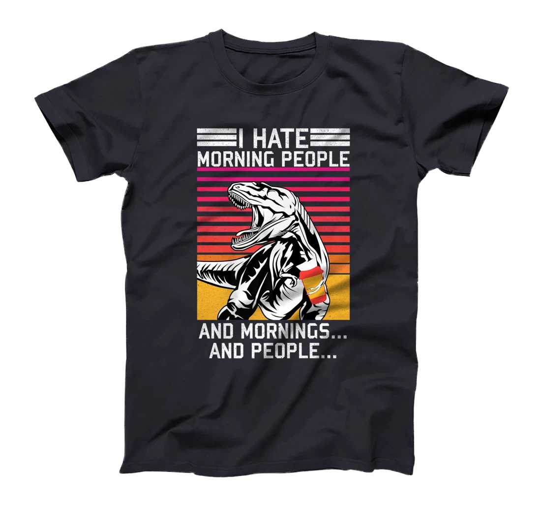 I hate Morning People and Morning & People Dinosaur Vintage T-Shirt, Women T-Shirt