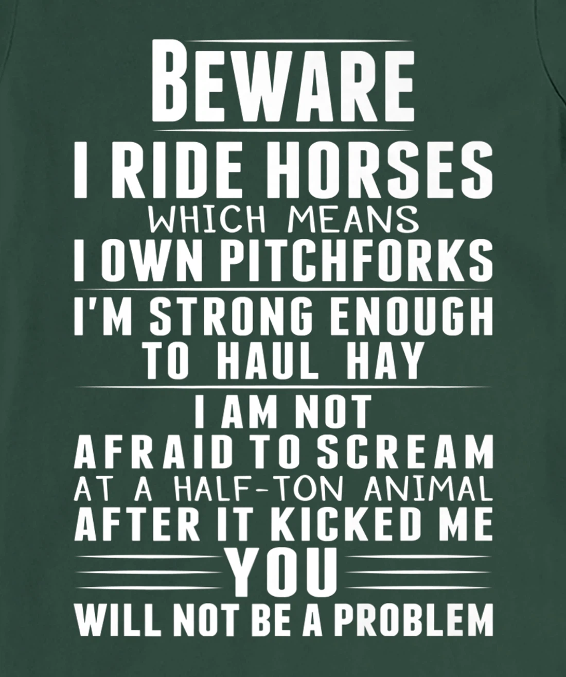 Beware I Ride Horses Funny Horse Lover Riding Race T-Shirt, Kid T-Shirt and Women T-Shirt
