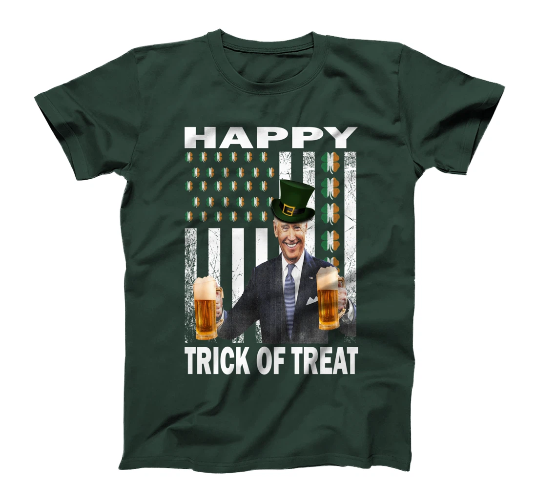 Merry St Patrick's Day Trick Or Treat Biden Leprechaun Ugly T-Shirt
