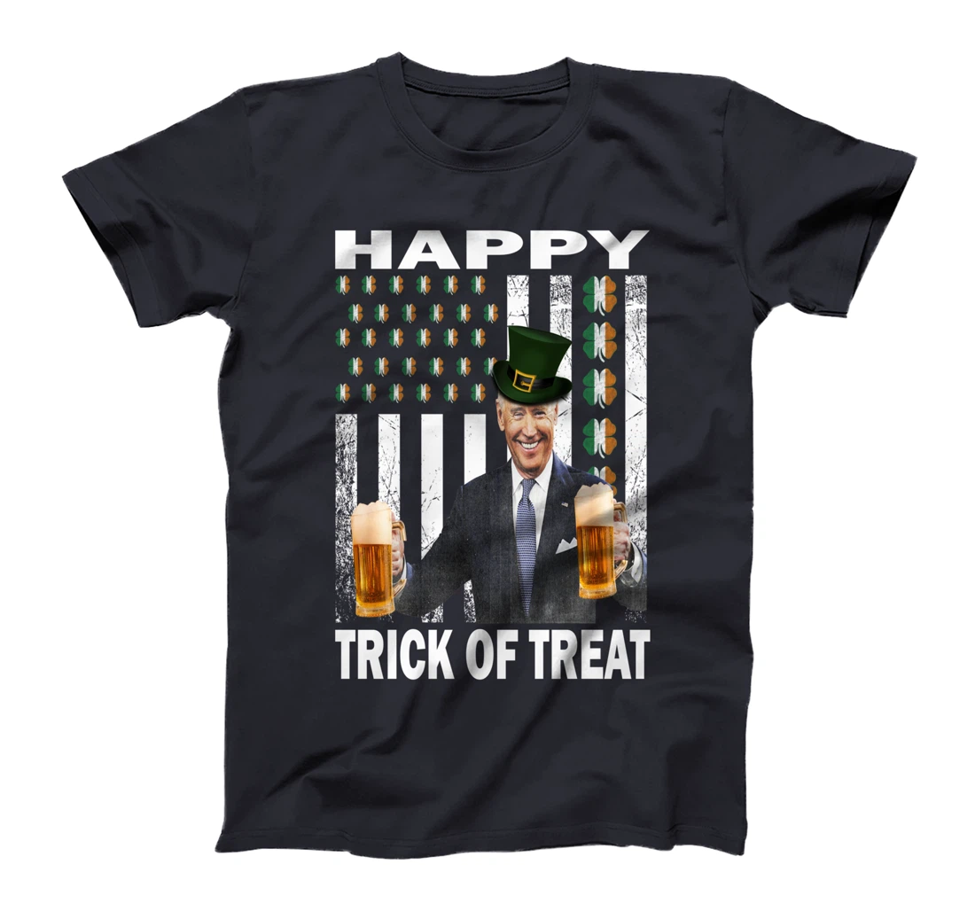 Merry St Patrick's Day Trick Or Treat Biden Leprechaun Ugly T-Shirt