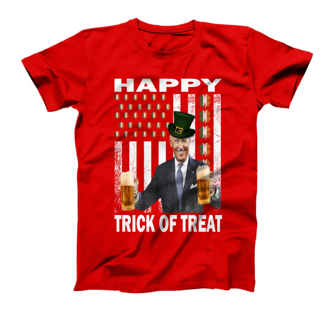 Merry St Patrick's Day Trick Or Treat Biden Leprechaun Ugly T-Shirt