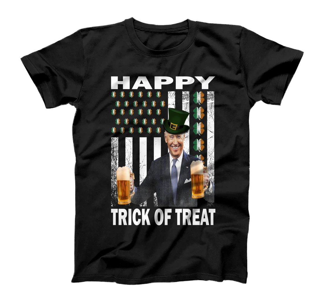 Merry St Patrick's Day Trick Or Treat Biden Leprechaun Ugly T-Shirt