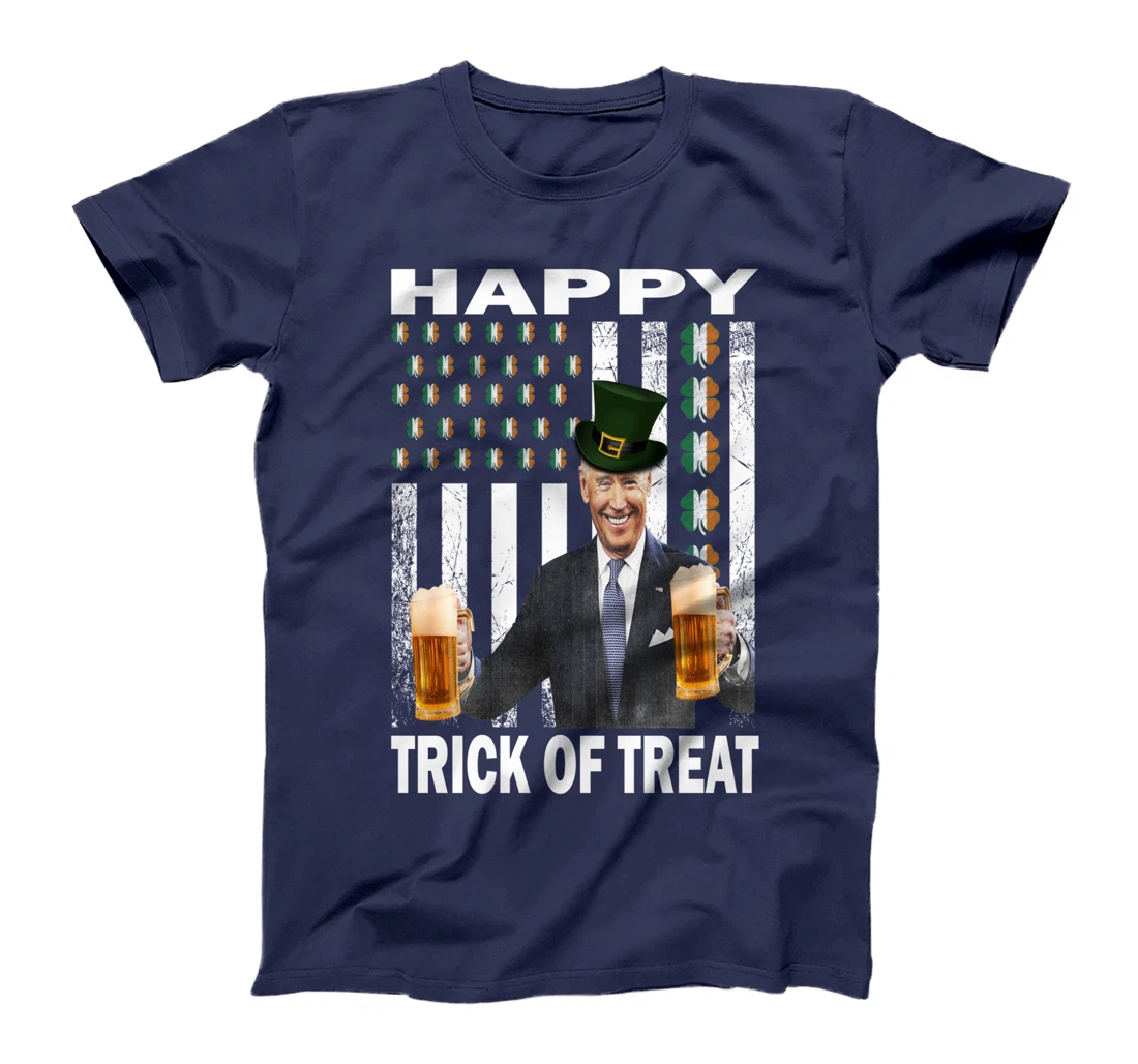 Merry St Patrick's Day Trick Or Treat Biden Leprechaun Ugly T-Shirt