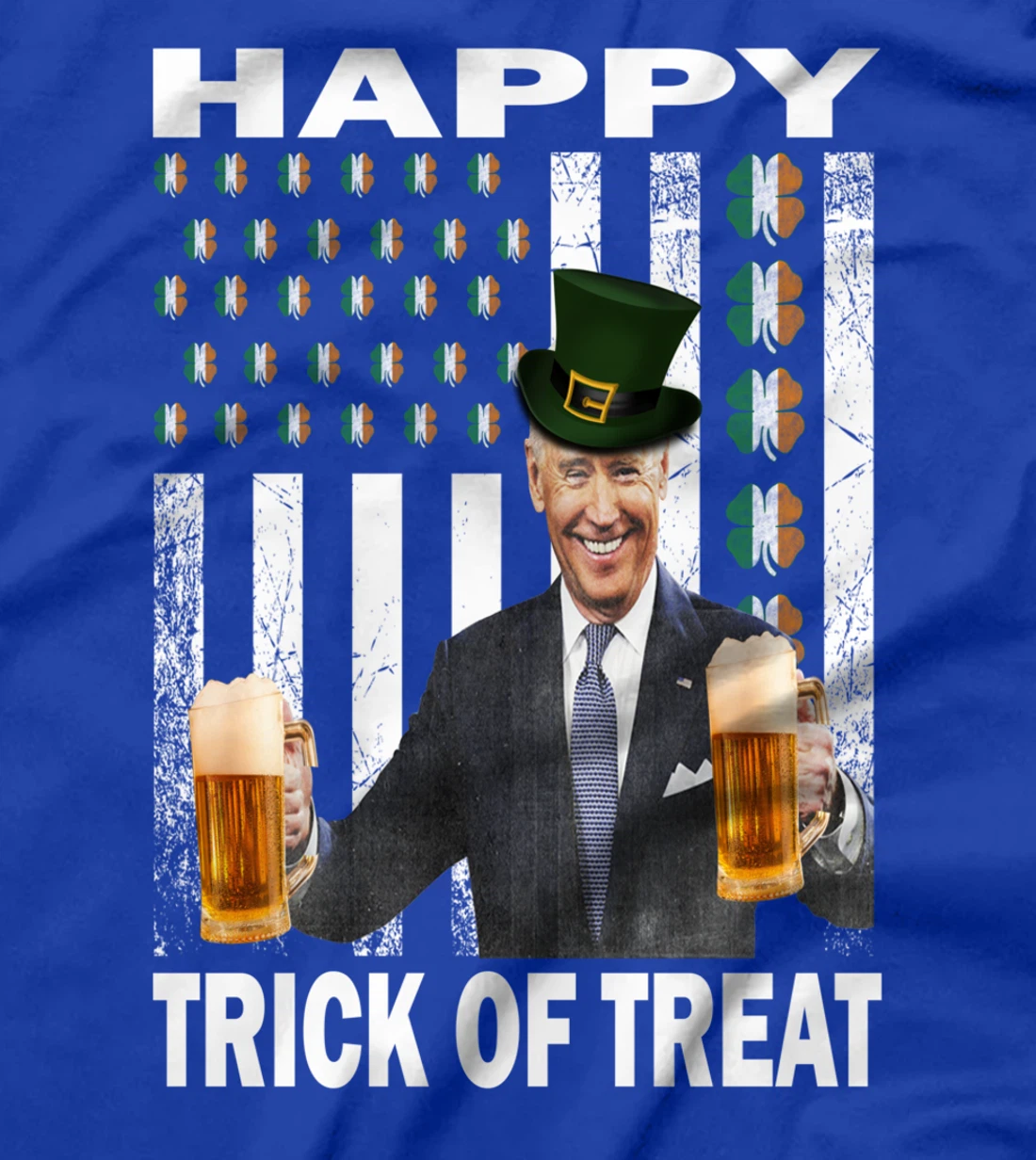Merry St Patrick's Day Trick Or Treat Biden Leprechaun Ugly T-Shirt