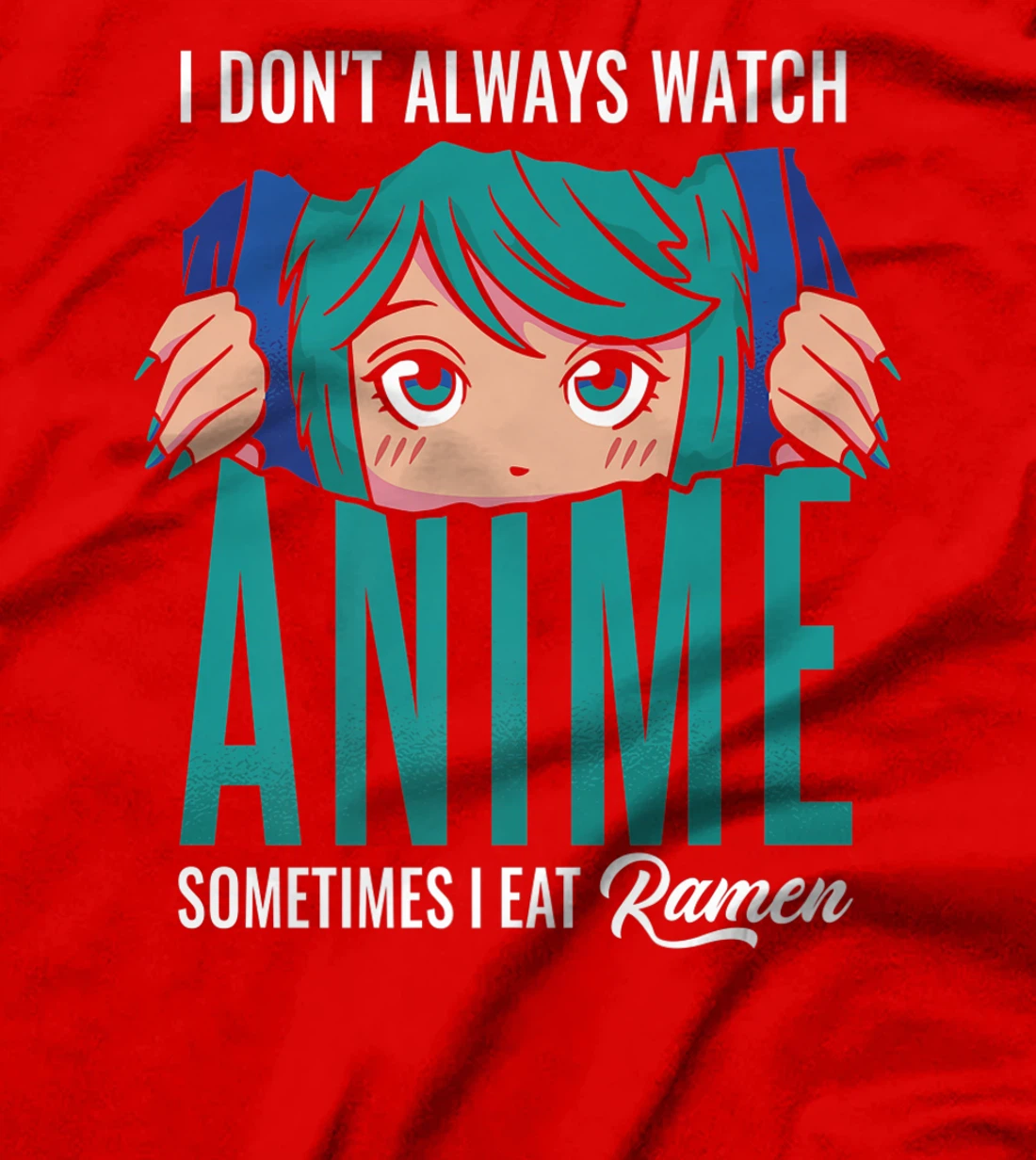 Anime Sometimes Ramen, Big Eyes, Watch Manga Cosplay Outfit T-Shirt, Women T-Shirt