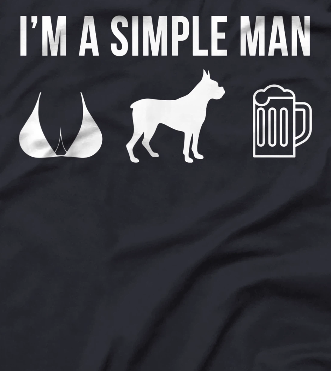 Pet Boxer Dog Puppy Simple Man T-Shirt