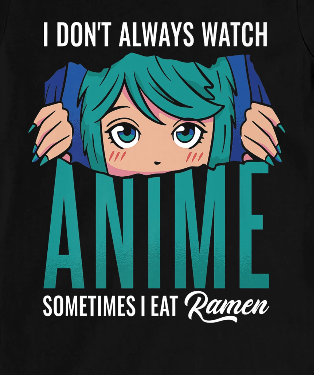 Anime Sometimes Ramen, Big Eyes, Watch Manga Cosplay Outfit T-Shirt, Women T-Shirt