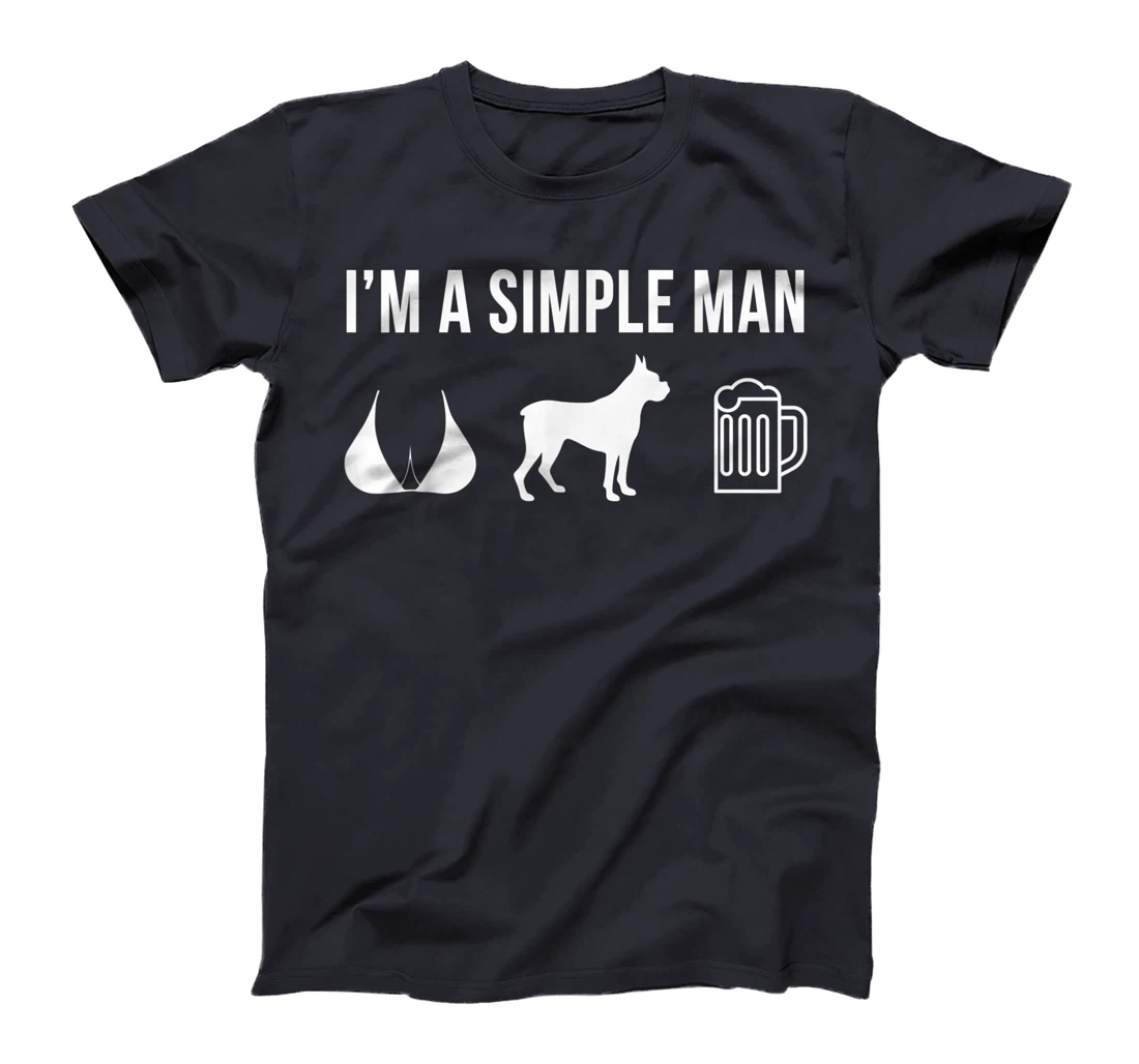 Pet Boxer Dog Puppy Simple Man T-Shirt