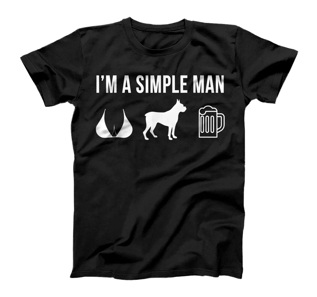 Pet Boxer Dog Puppy Simple Man T-Shirt