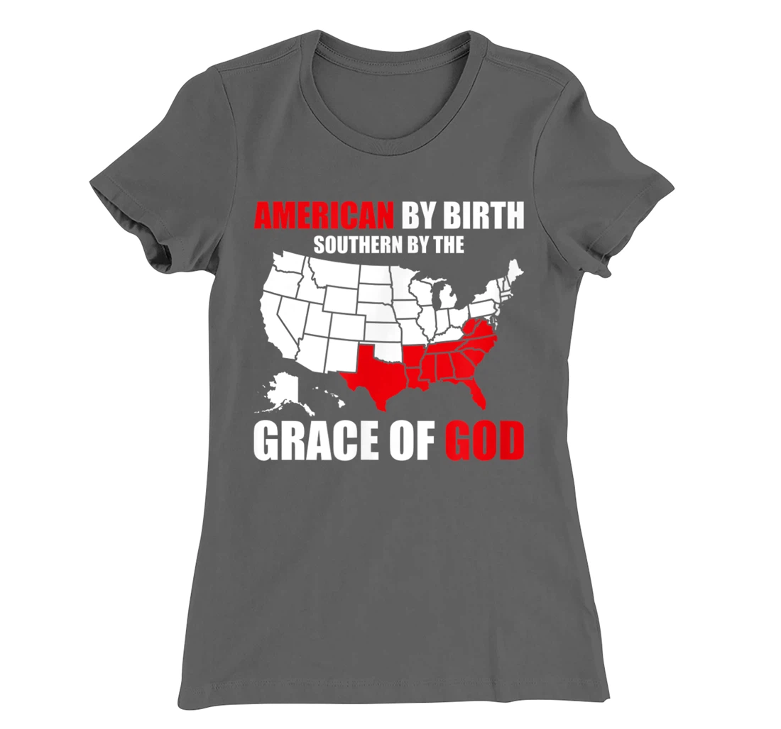 Southern By The Grace of God American By Birth Southland Map T-Shirt, Kid T-Shirt and Women T-Shirt