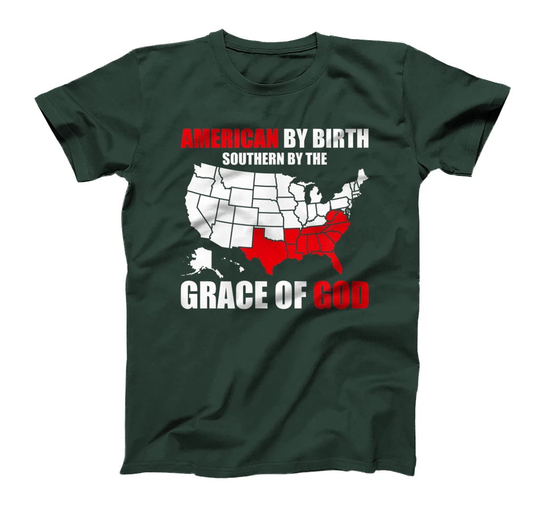 Southern By The Grace of God American By Birth Southland Map T-Shirt, Kid T-Shirt and Women T-Shirt