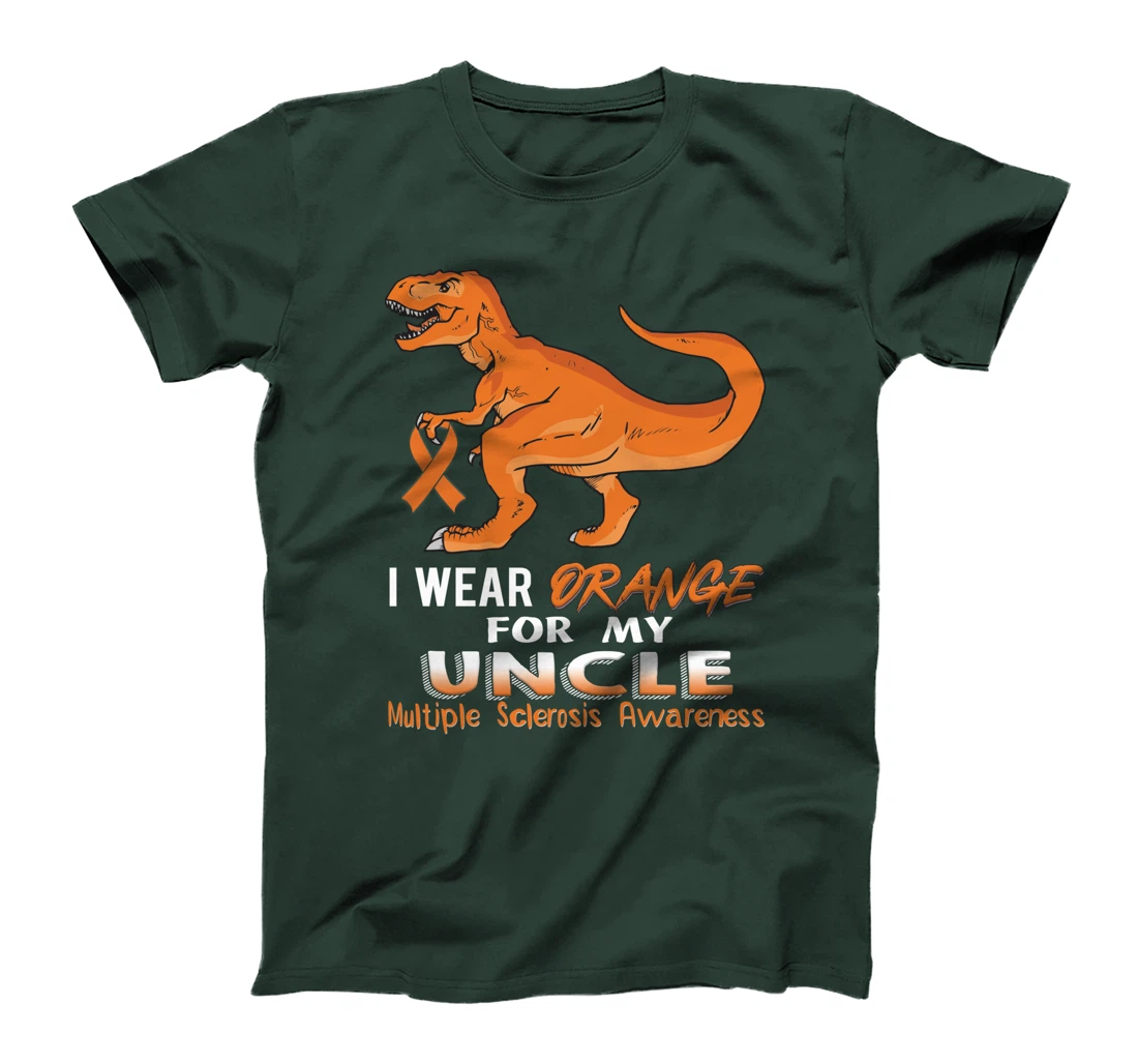 I Wear Orange For My Uncle Dinosaur Multiple Sclerosis T-Shirt