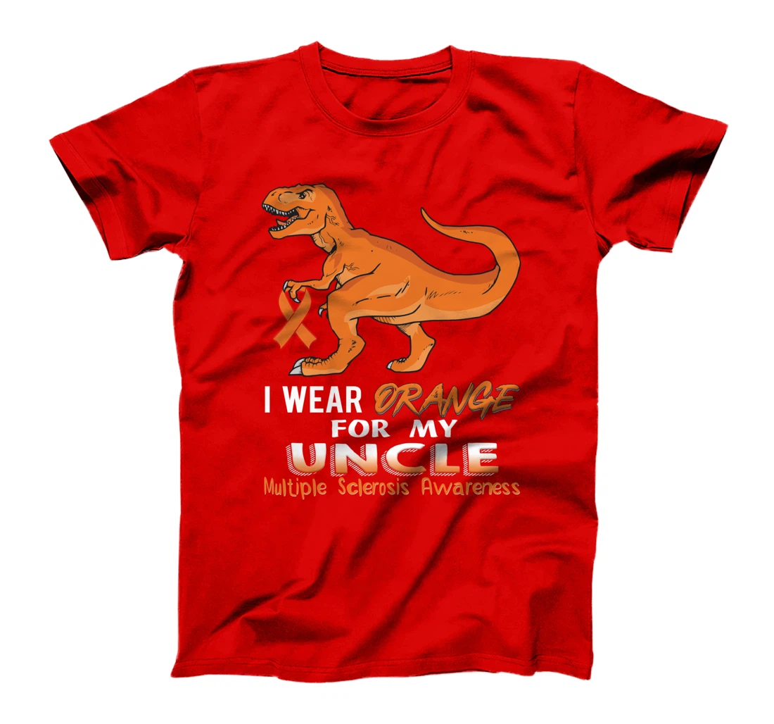I Wear Orange For My Uncle Dinosaur Multiple Sclerosis T-Shirt