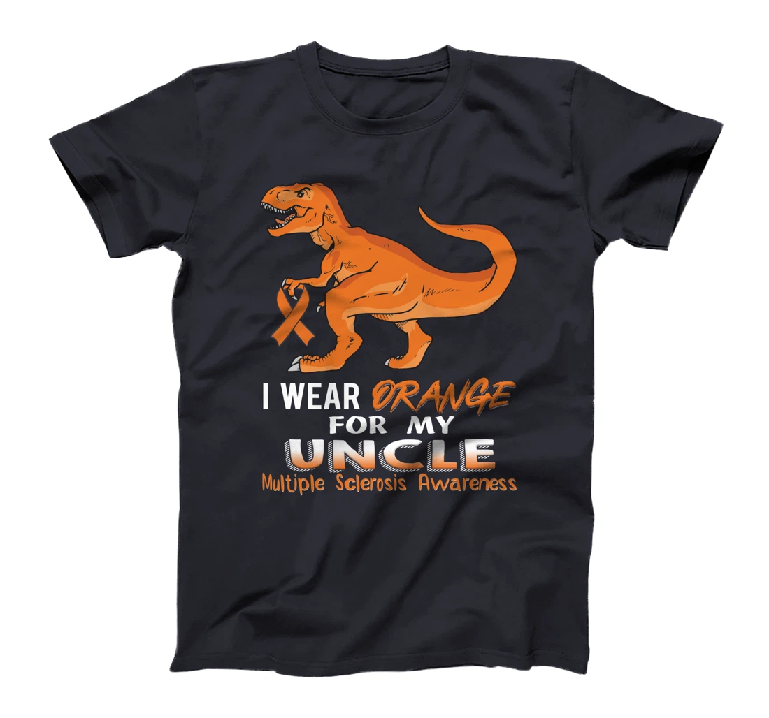 I Wear Orange For My Uncle Dinosaur Multiple Sclerosis T-Shirt