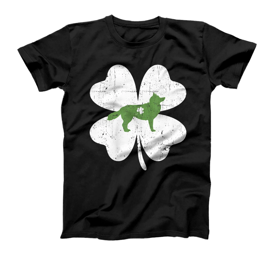 Husky St Patricks Day Lover Irish Shamrock Dog Loves T-Shirt