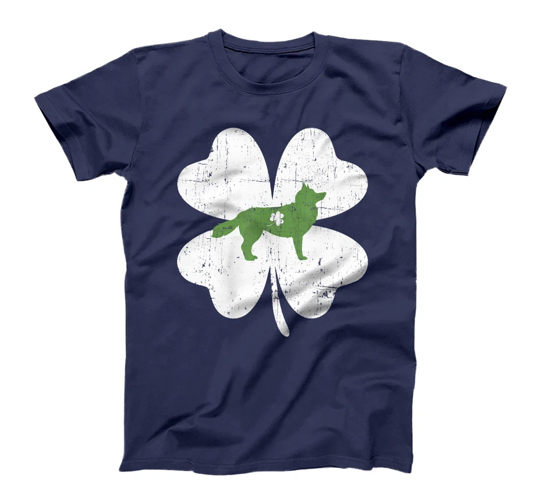 Husky St Patricks Day Lover Irish Shamrock Dog Loves T-Shirt