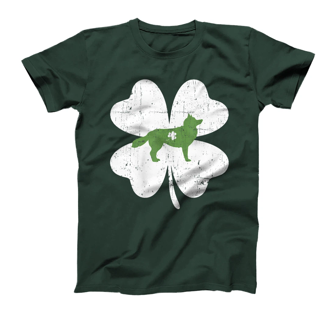 Husky St Patricks Day Lover Irish Shamrock Dog Loves T-Shirt