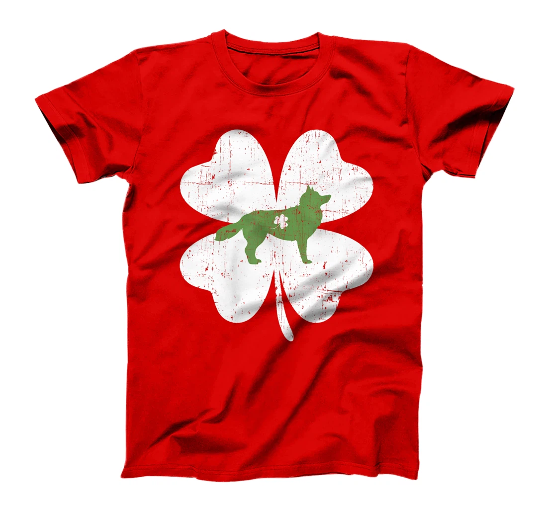 Husky St Patricks Day Lover Irish Shamrock Dog Loves T-Shirt