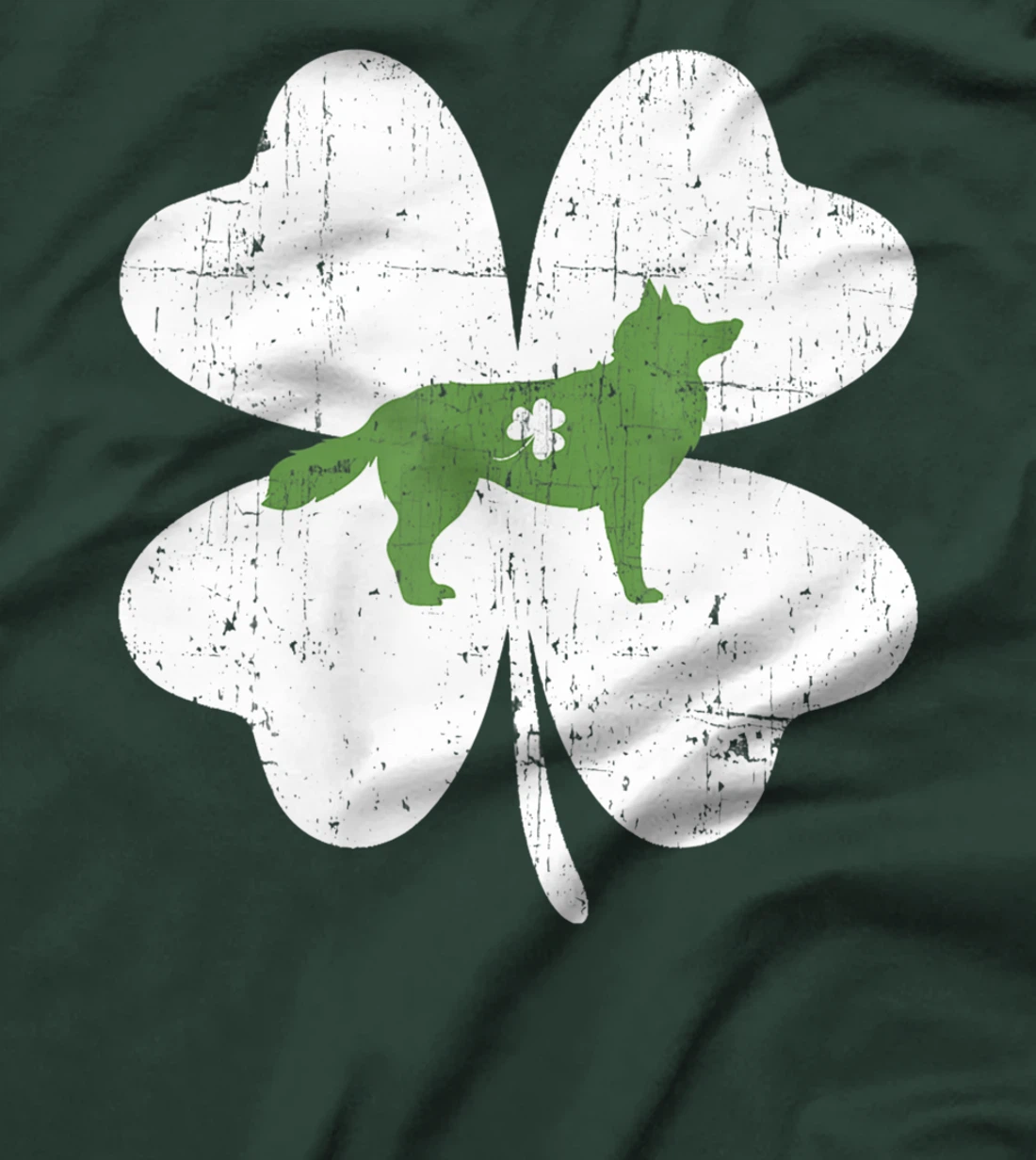 Husky St Patricks Day Lover Irish Shamrock Dog Loves T-Shirt
