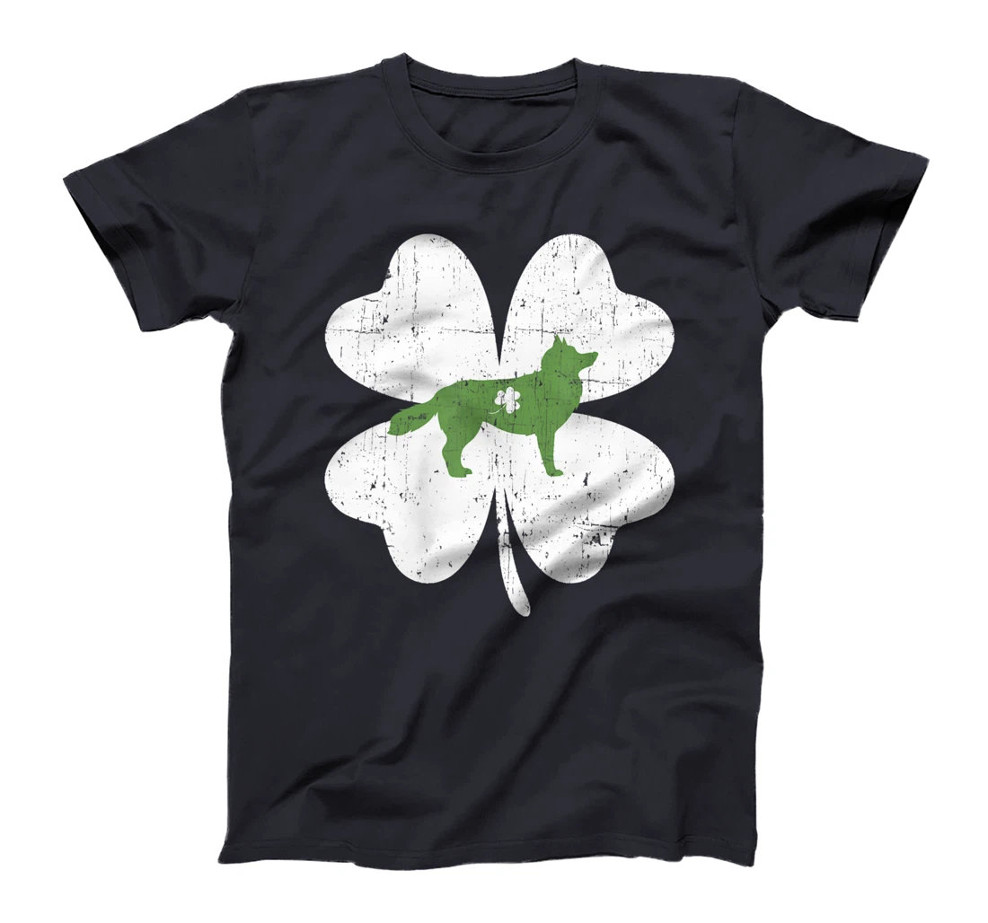 Husky St Patricks Day Lover Irish Shamrock Dog Loves T-Shirt