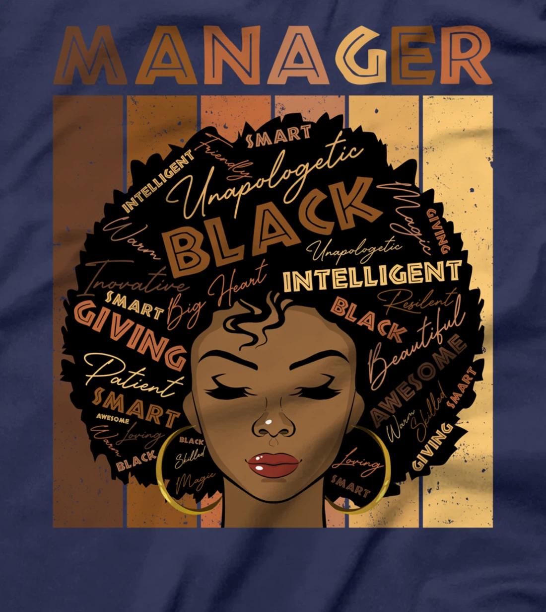 Melanin Manager Afro Hair Black History Month T-Shirt