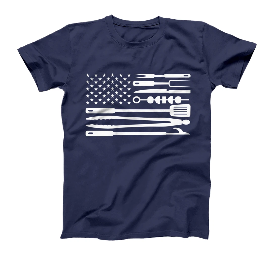 BBQ Tools Grill American Flag Patriotic Chef Grilling T-Shirt