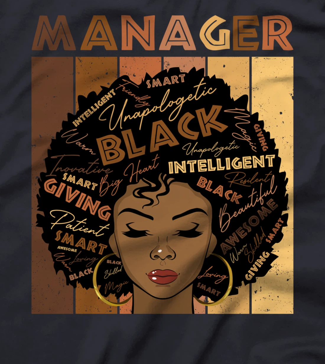 Melanin Manager Afro Hair Black History Month T-Shirt