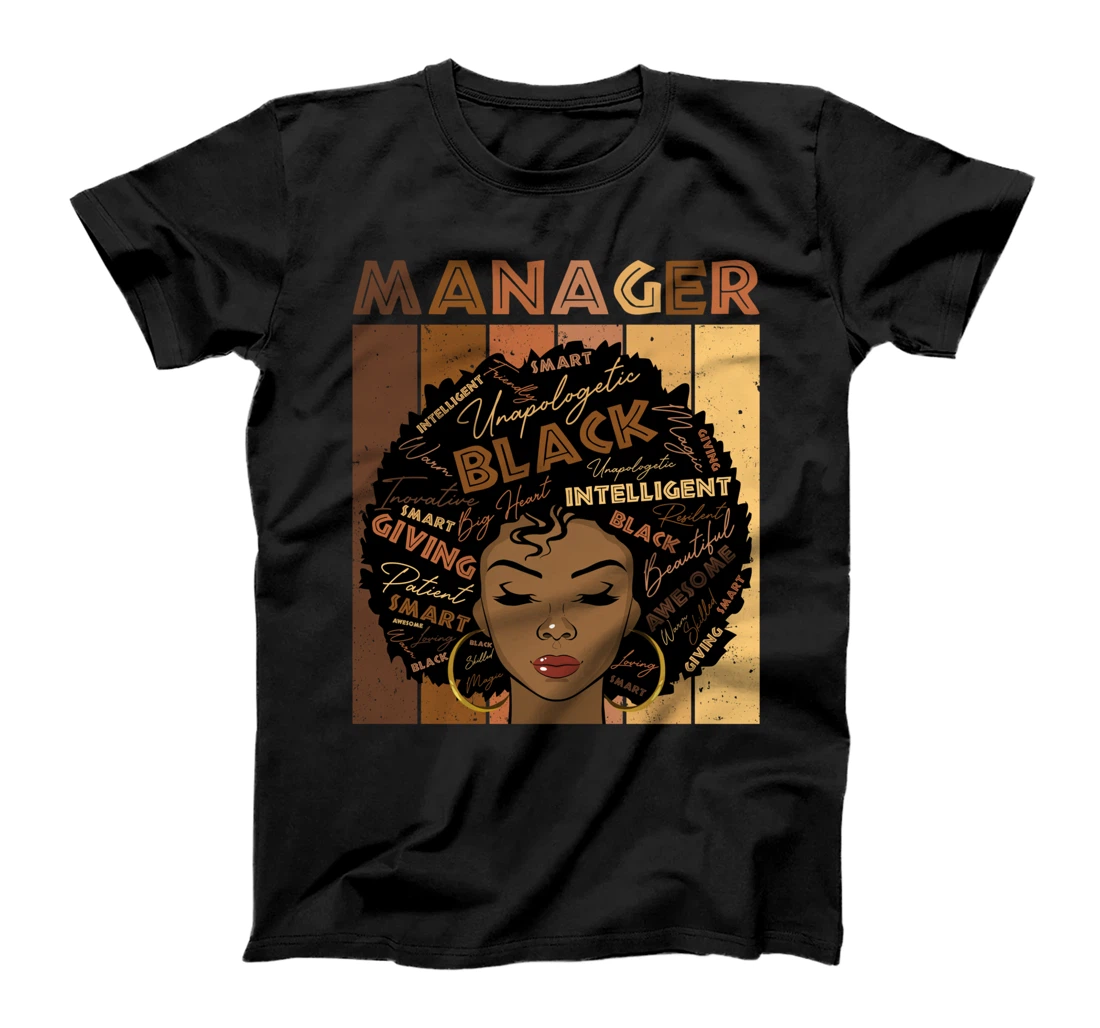 Melanin Manager Afro Hair Black History Month T-Shirt