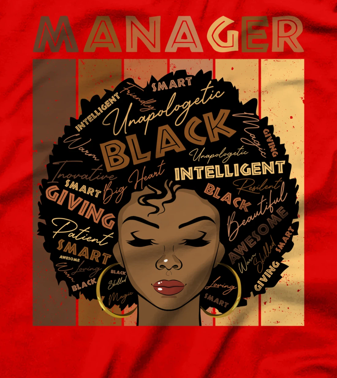 Melanin Manager Afro Hair Black History Month T-Shirt