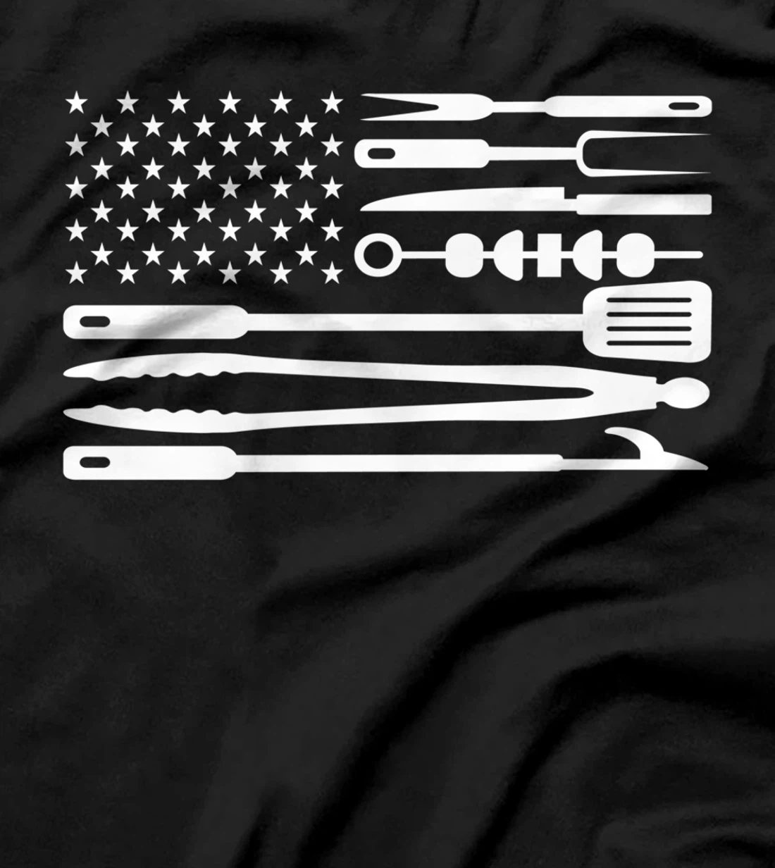 BBQ Tools Grill American Flag Patriotic Chef Grilling T-Shirt