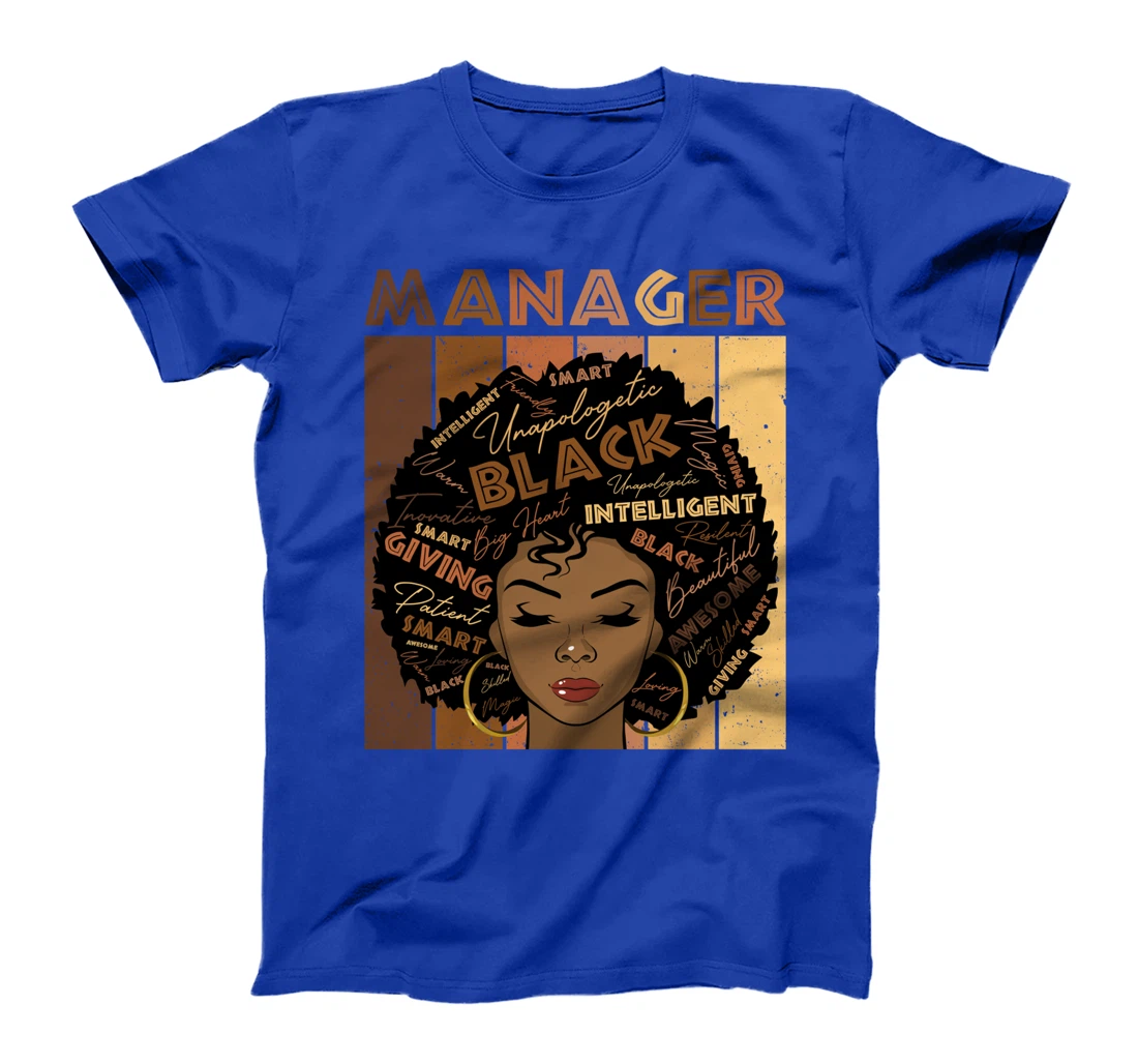 Melanin Manager Afro Hair Black History Month T-Shirt