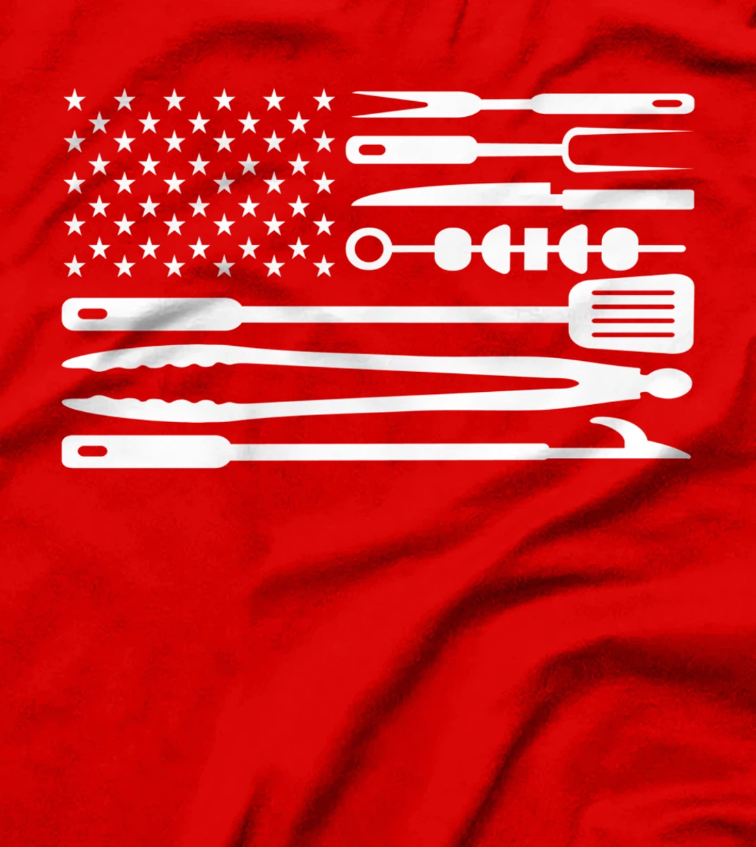 BBQ Tools Grill American Flag Patriotic Chef Grilling T-Shirt