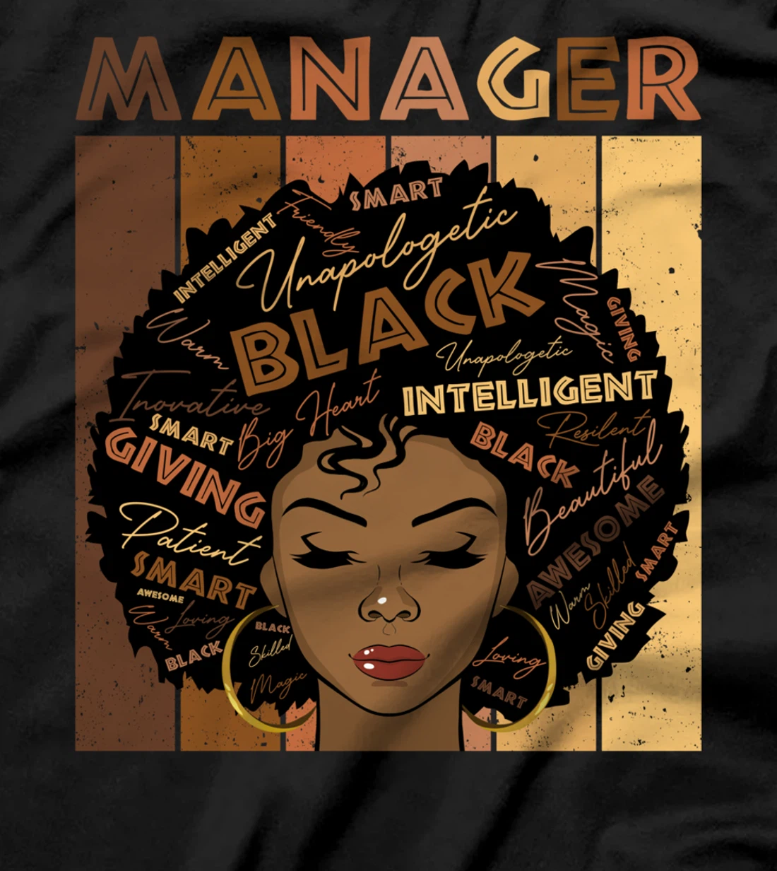 Melanin Manager Afro Hair Black History Month T-Shirt