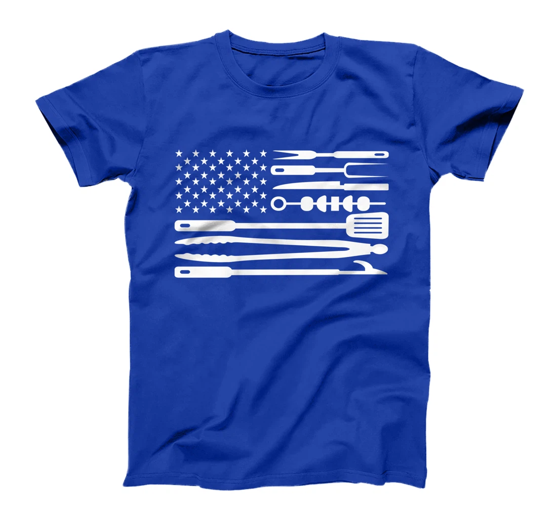 BBQ Tools Grill American Flag Patriotic Chef Grilling T-Shirt