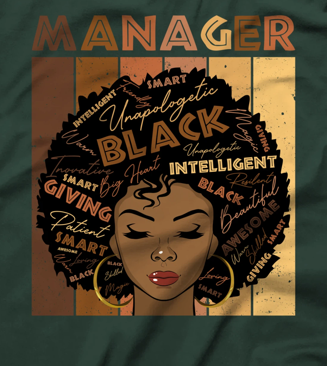 Melanin Manager Afro Hair Black History Month T-Shirt