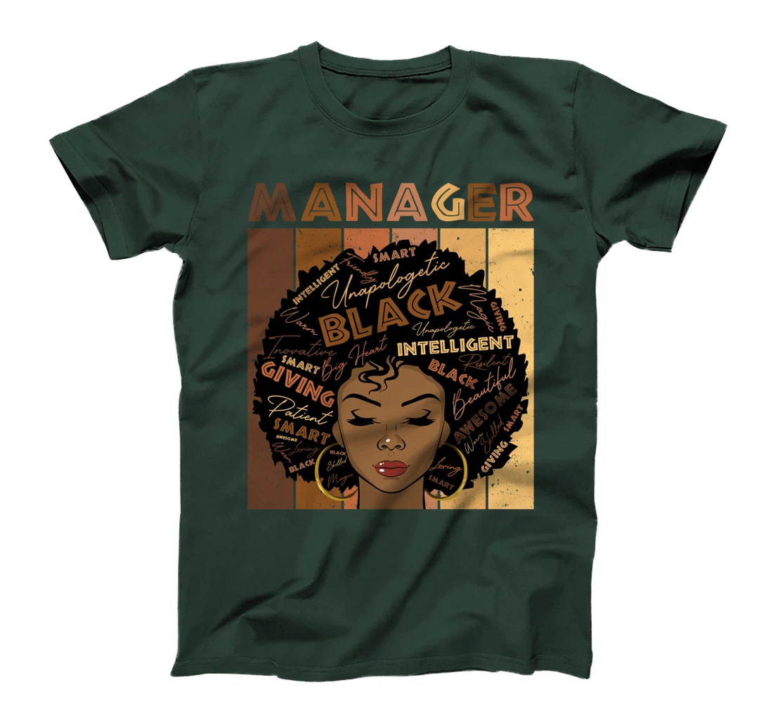 Melanin Manager Afro Hair Black History Month T-Shirt